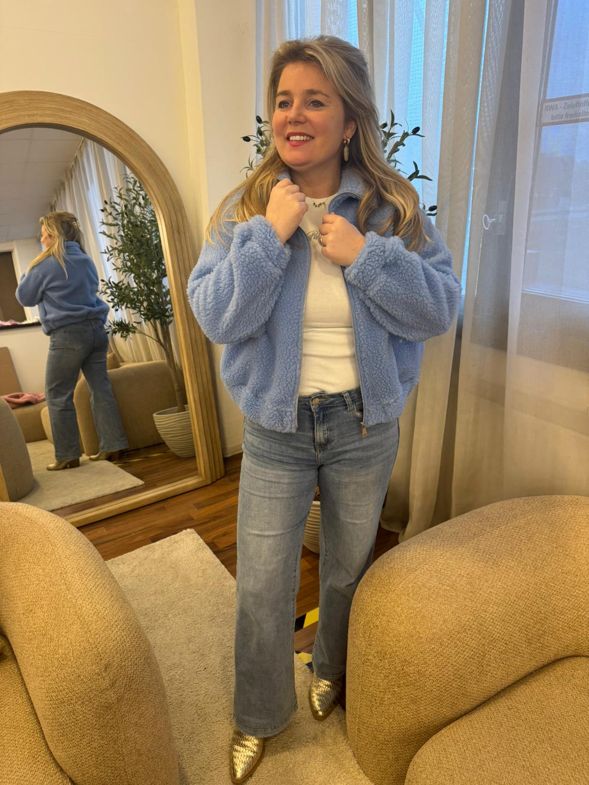 Teddy vest Olivia blauw