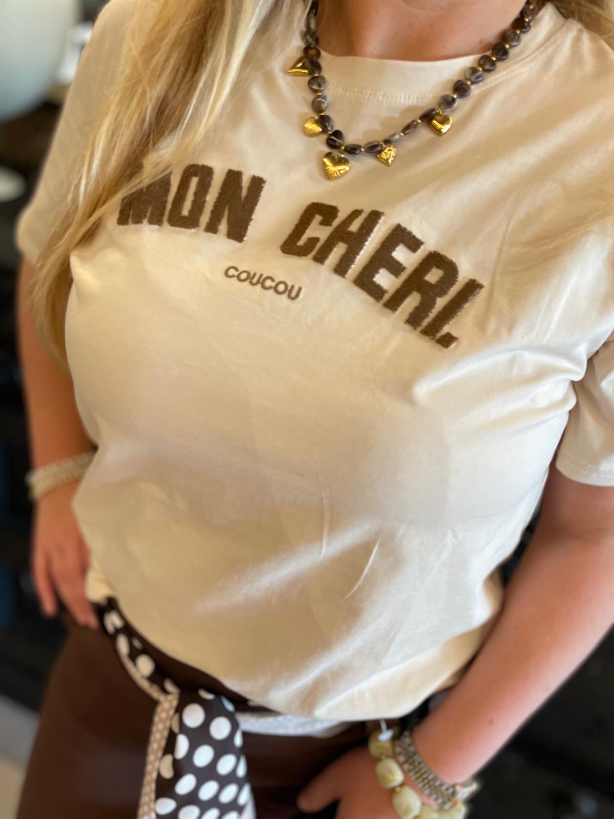 T-shirt Mon Cheri coucou beige