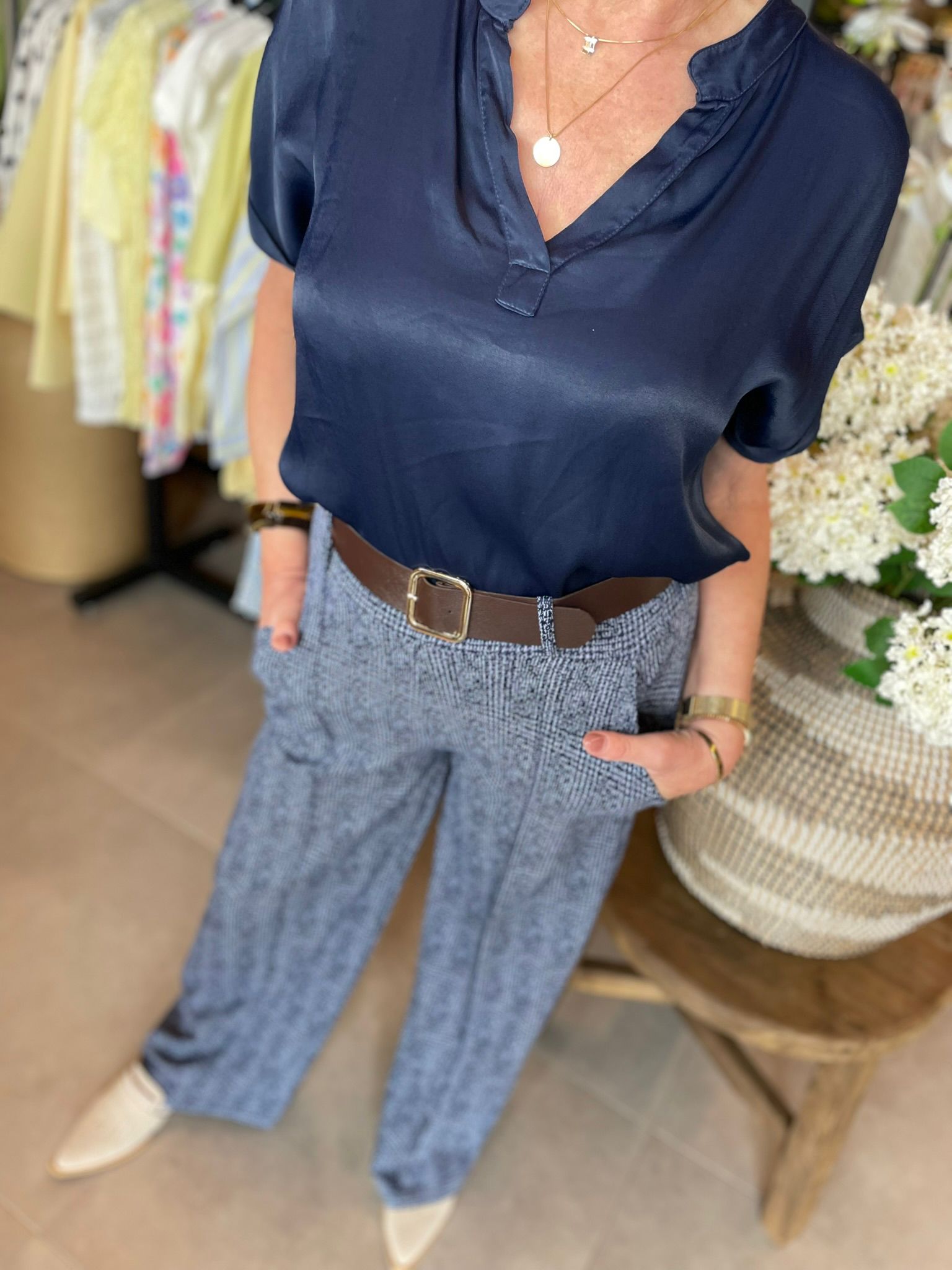 Pantalon Kathy blauw