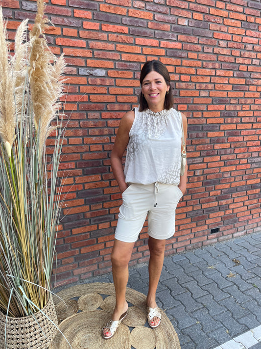 Top Veerle tijgerprint beige