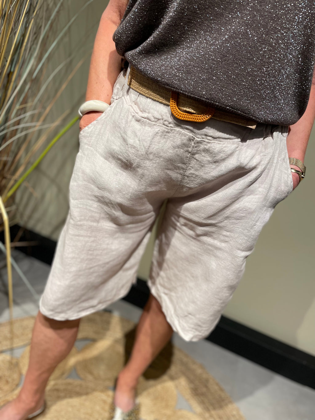 Korte Broek Trendy Beige