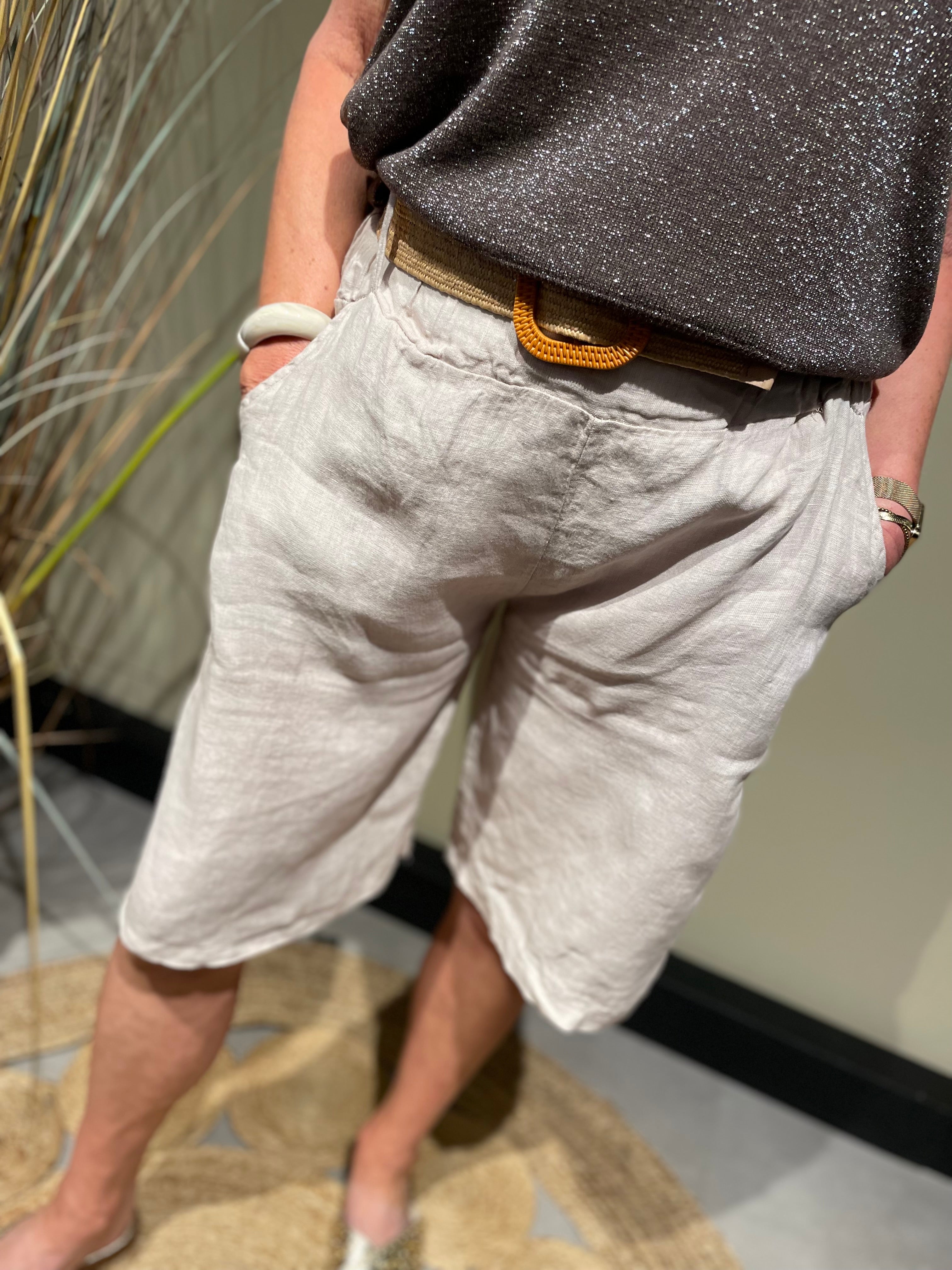 Korte Broek Trendy Beige