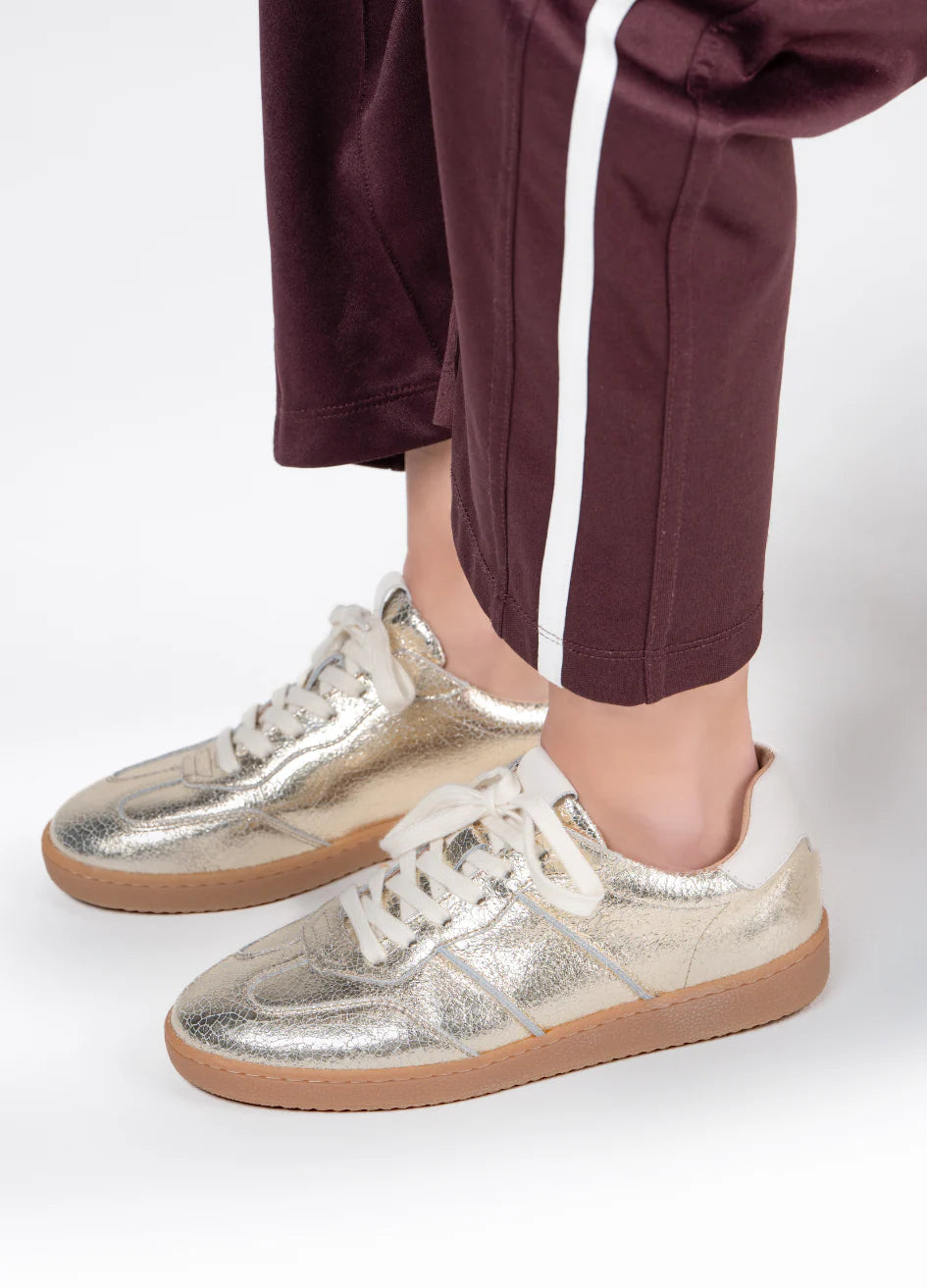 POONA crackled champagne Sneaker DWRS
