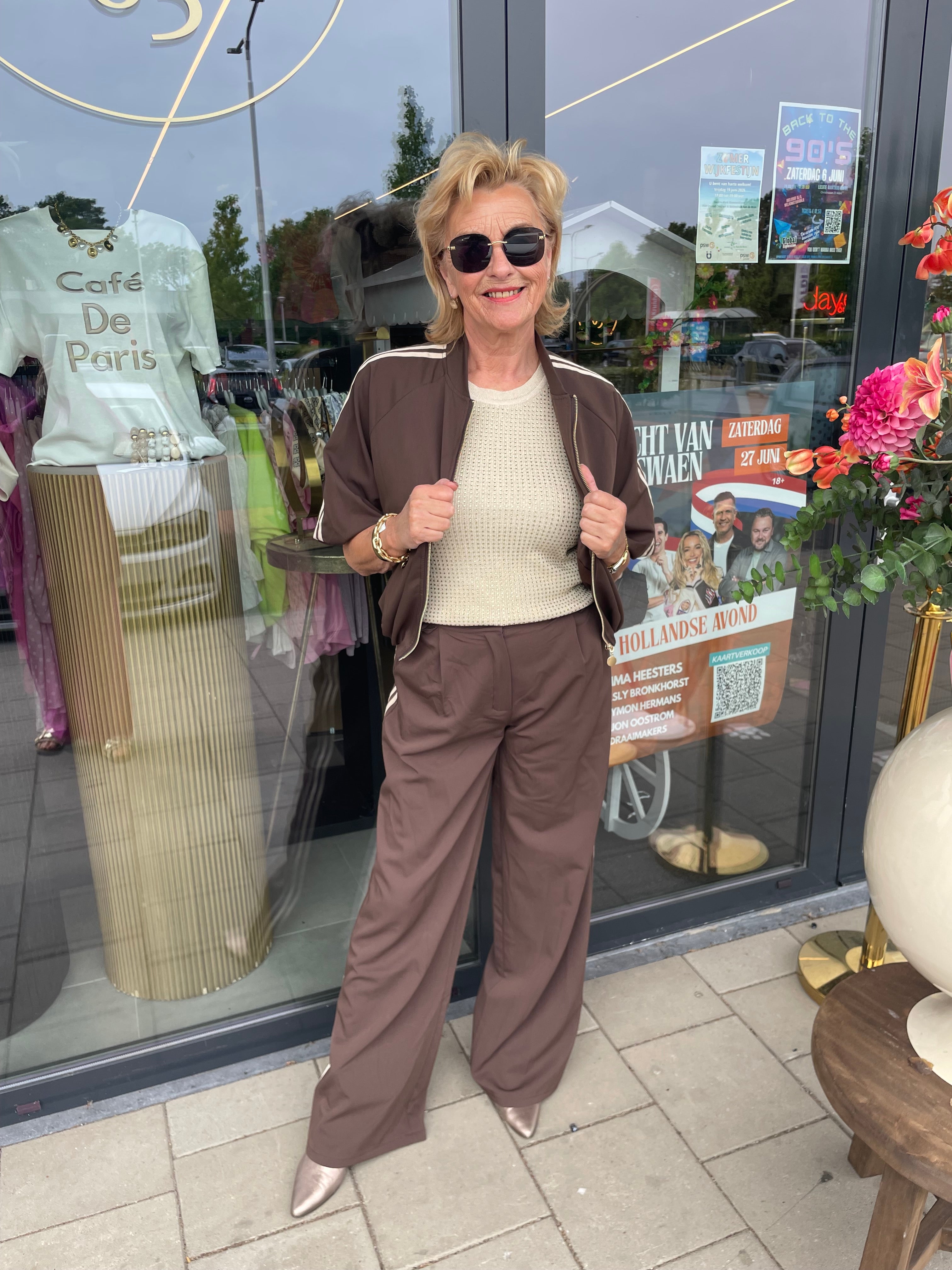 PRE-ORDER Gilet Lare Bruin Streep