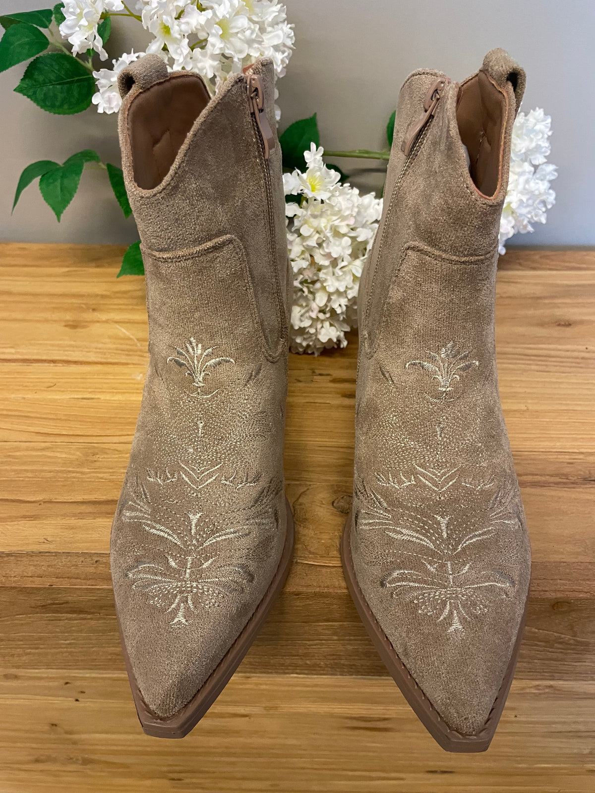 Korte cowboy laars beige