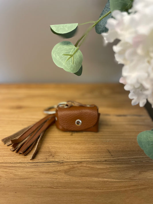 Sleutelhanger Mini tasje cognac
