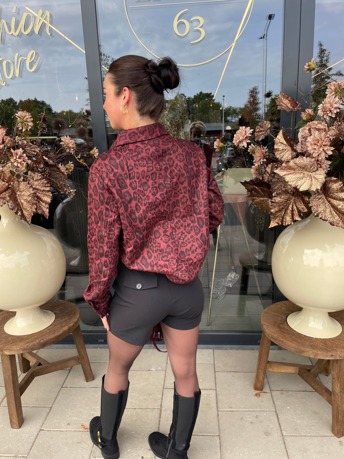 Blouse Kaya panter bordeaux