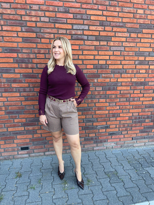 Top Lise kanten detail bordeaux