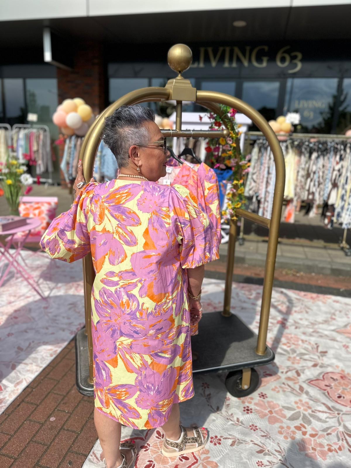 Jurk margriet bloem paars