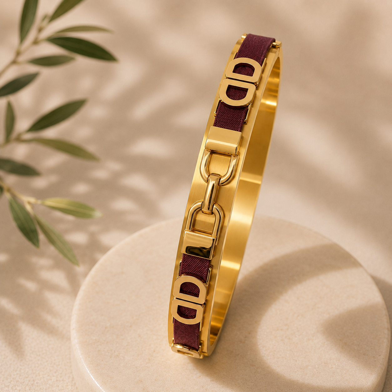 Elastische riem Tara bordeaux