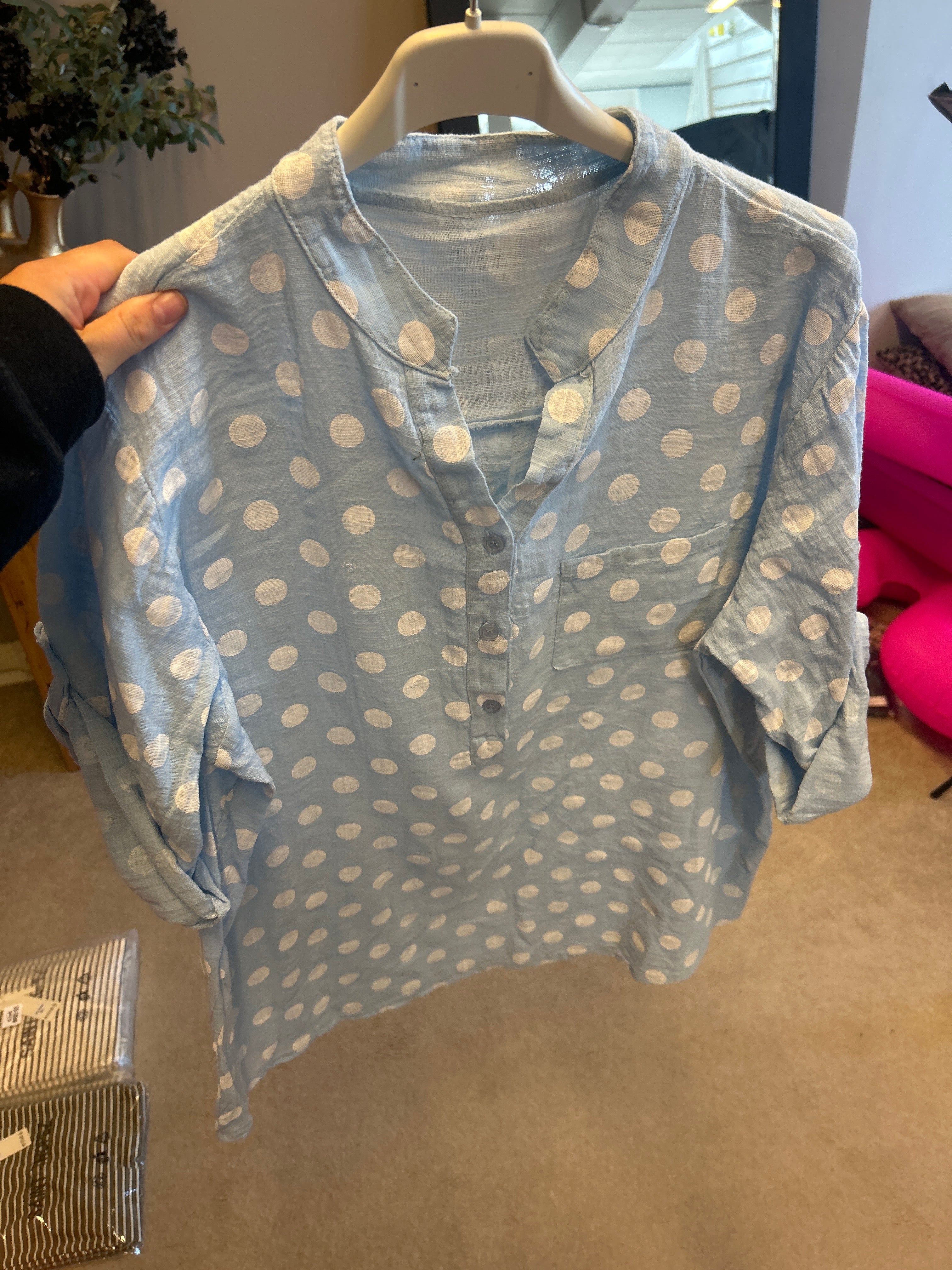 Blouse Stippen blauw