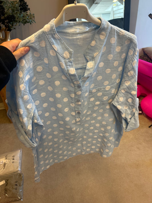 Blouse Stippen blauw