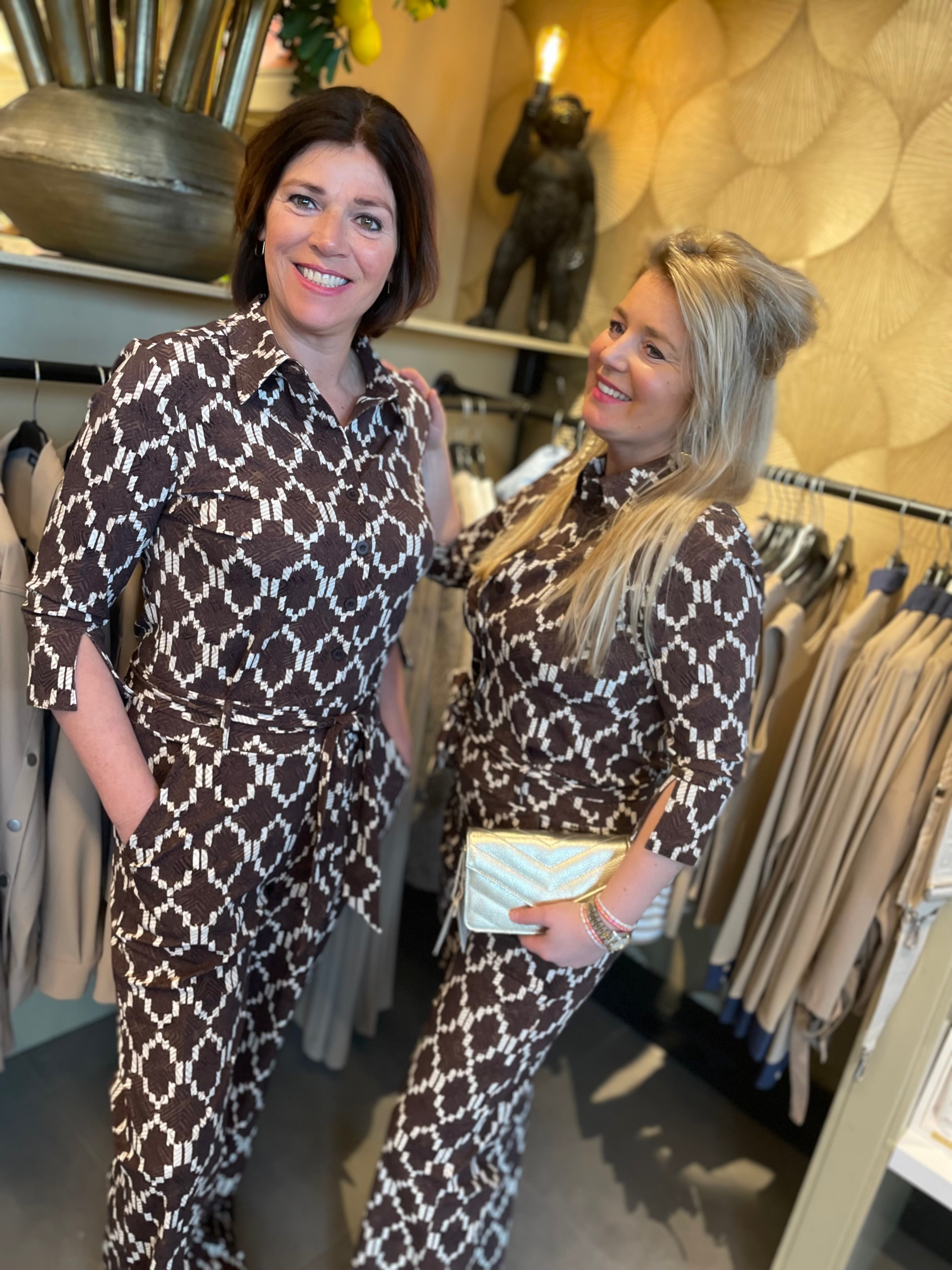 Mi Piace - Jumpsuit Ikat Print Espresso 202154