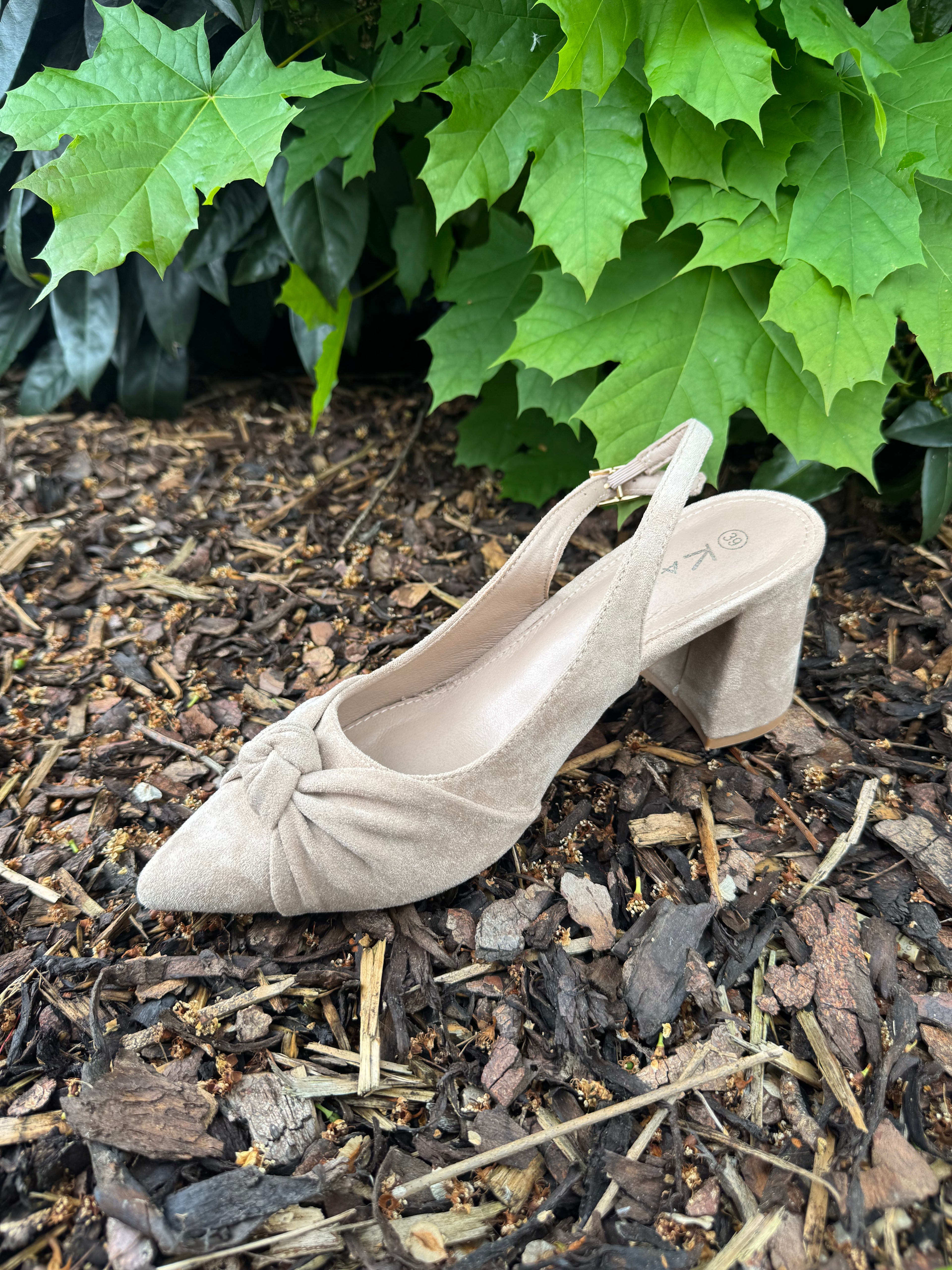 Slingback met hak Riva beige