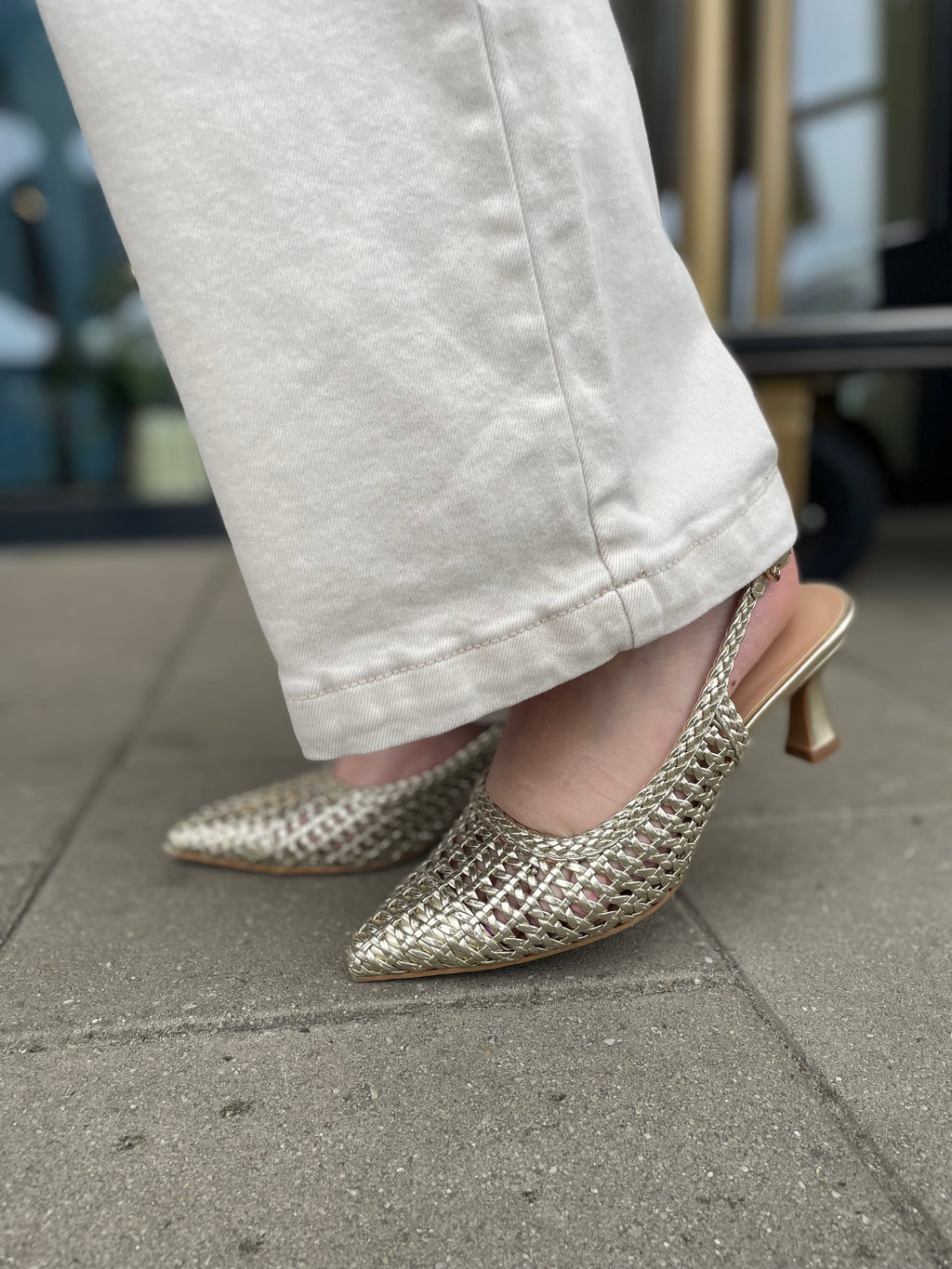 Slingback goud