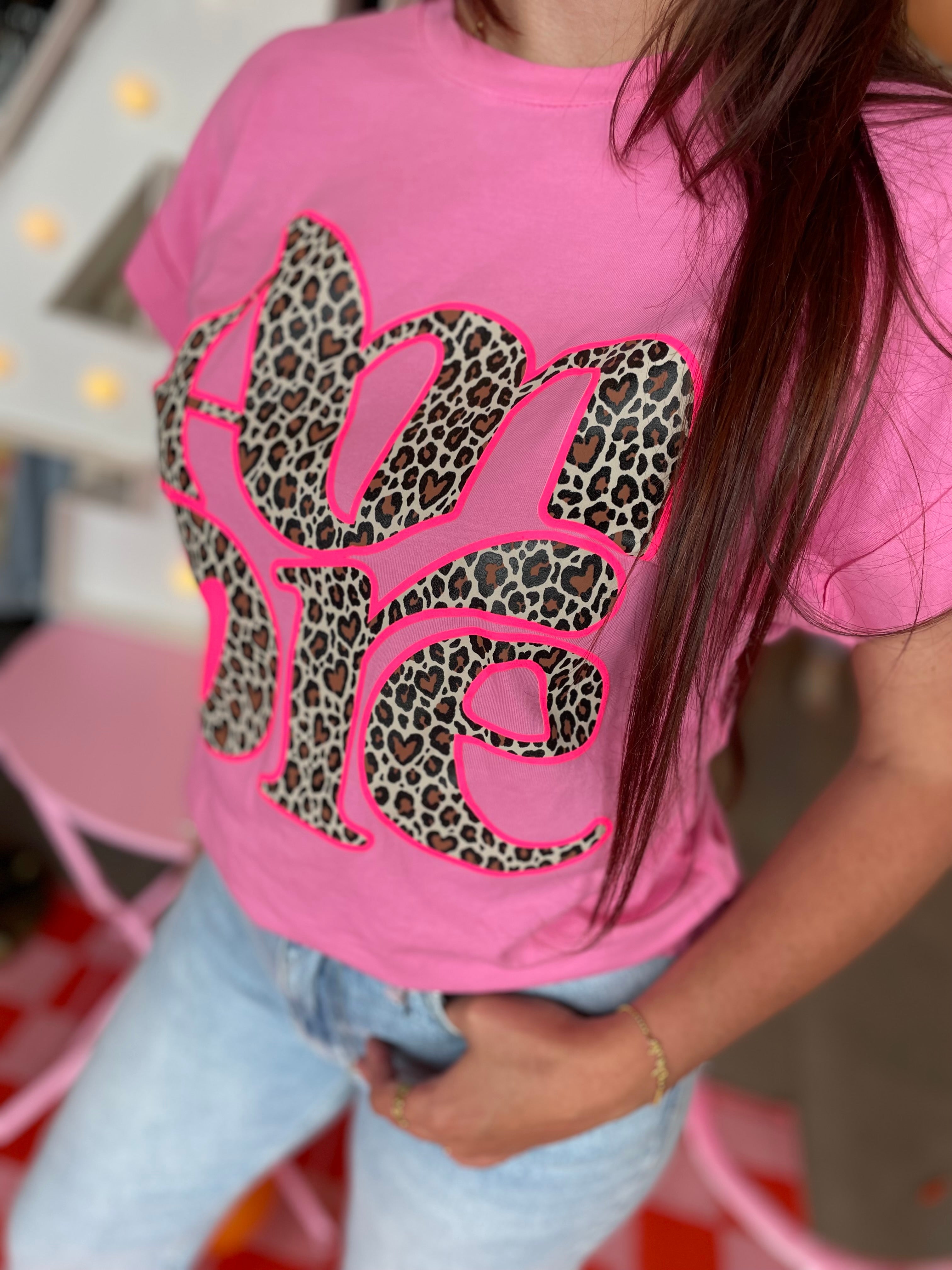 Tshirt panter amour - roze, oranje & geel