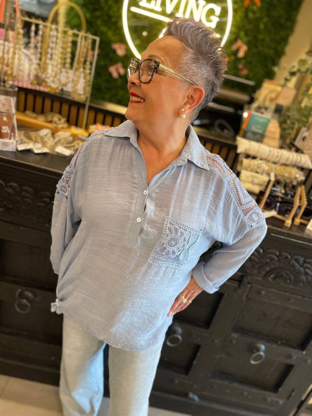 Blouse ingrid blauw