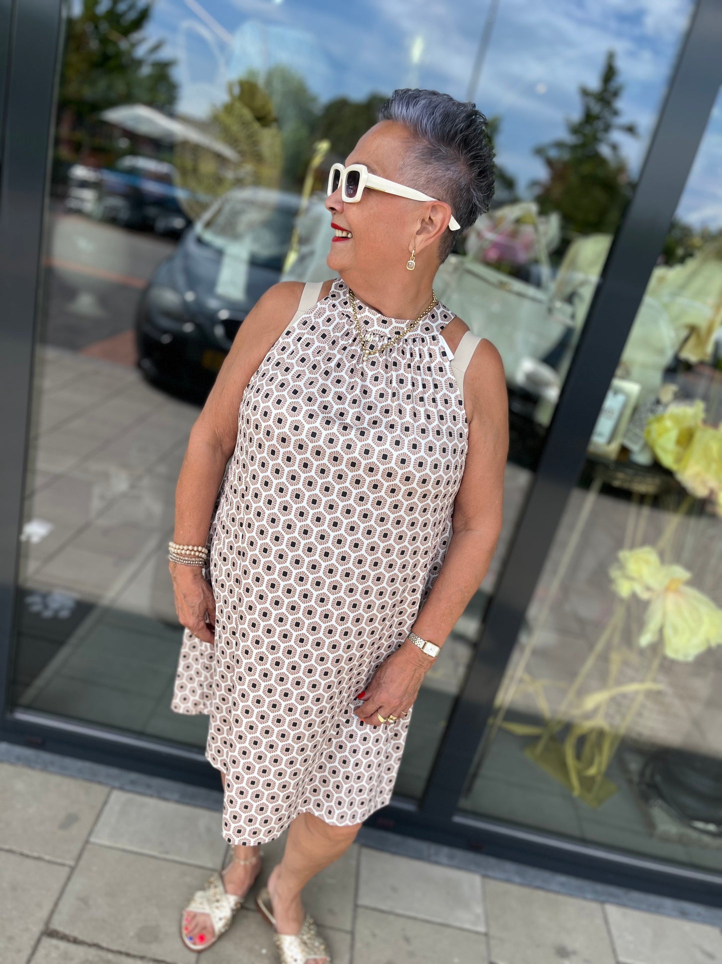 Halterjurk Debbie beige