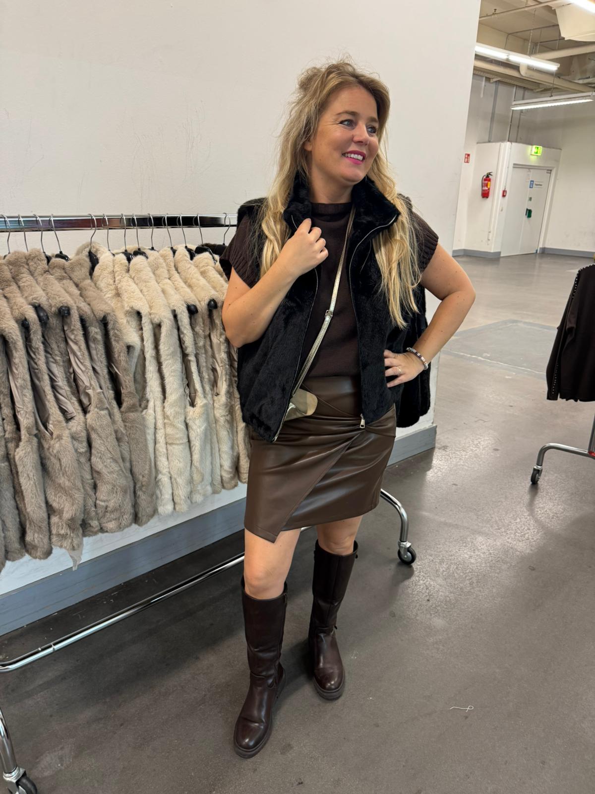 Bodywarmer Fluf zwart