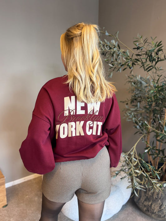 Trui New York City bordeaux