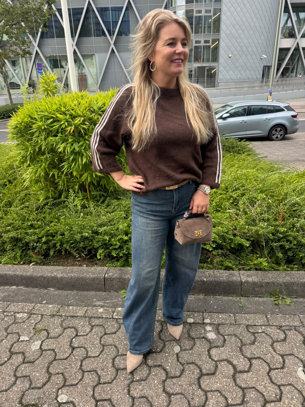 Trui Bonnie streep bruin