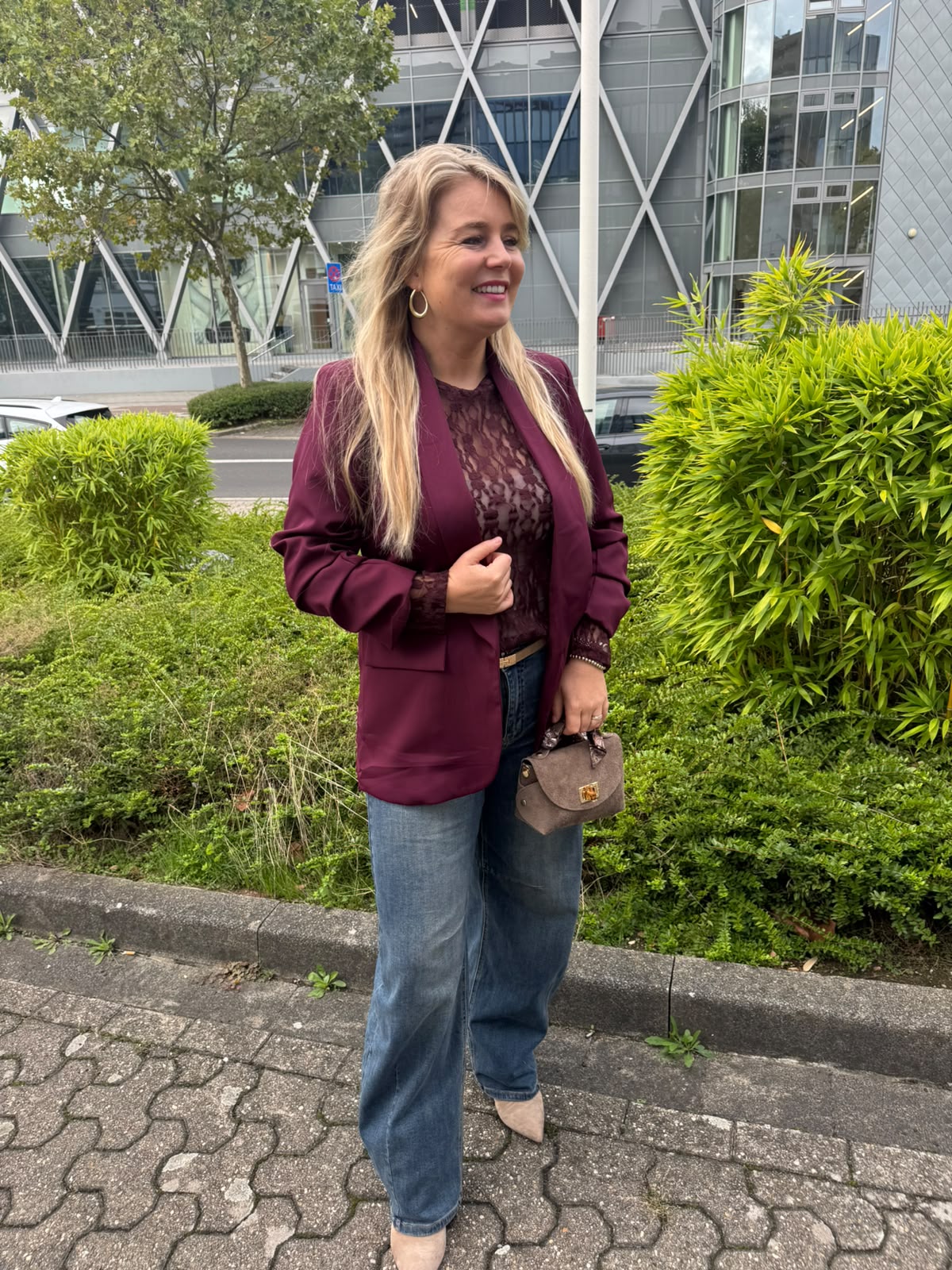 Top Dava Kanten top bordeaux