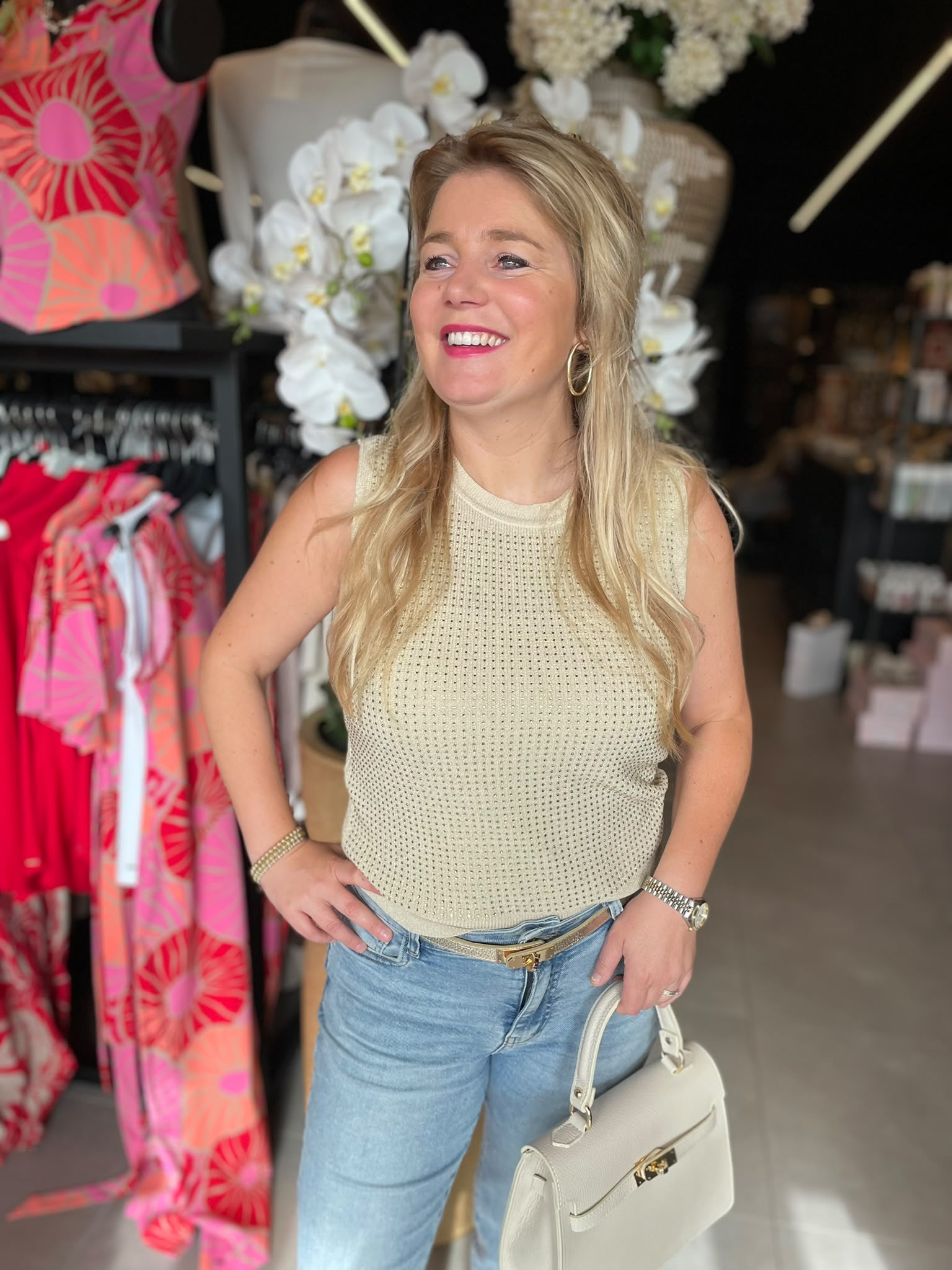 Top evelien beige