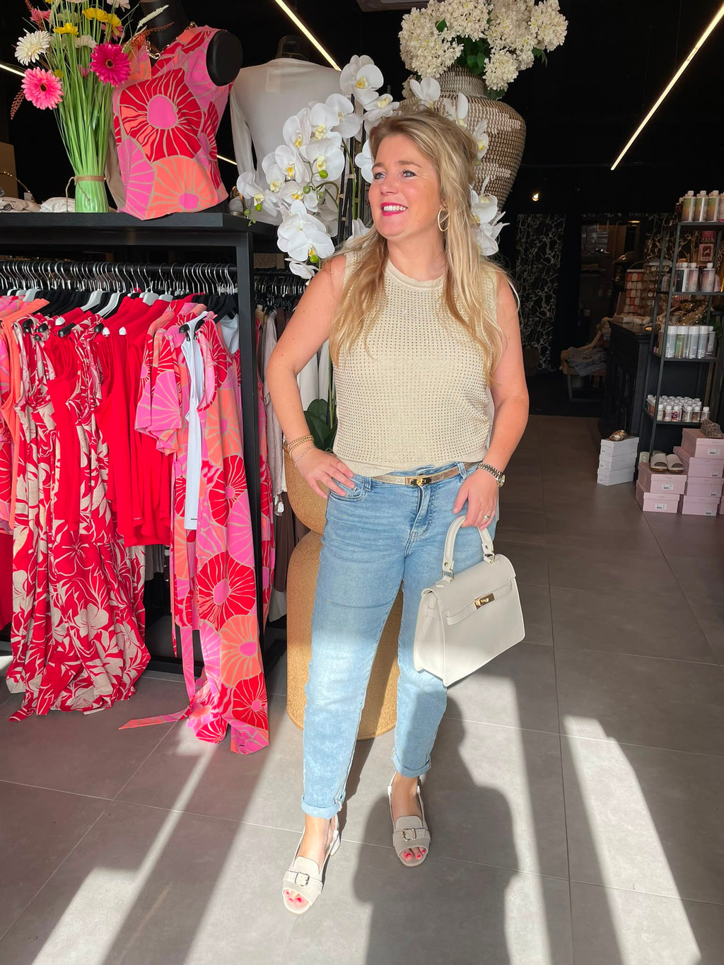 Top evelien beige