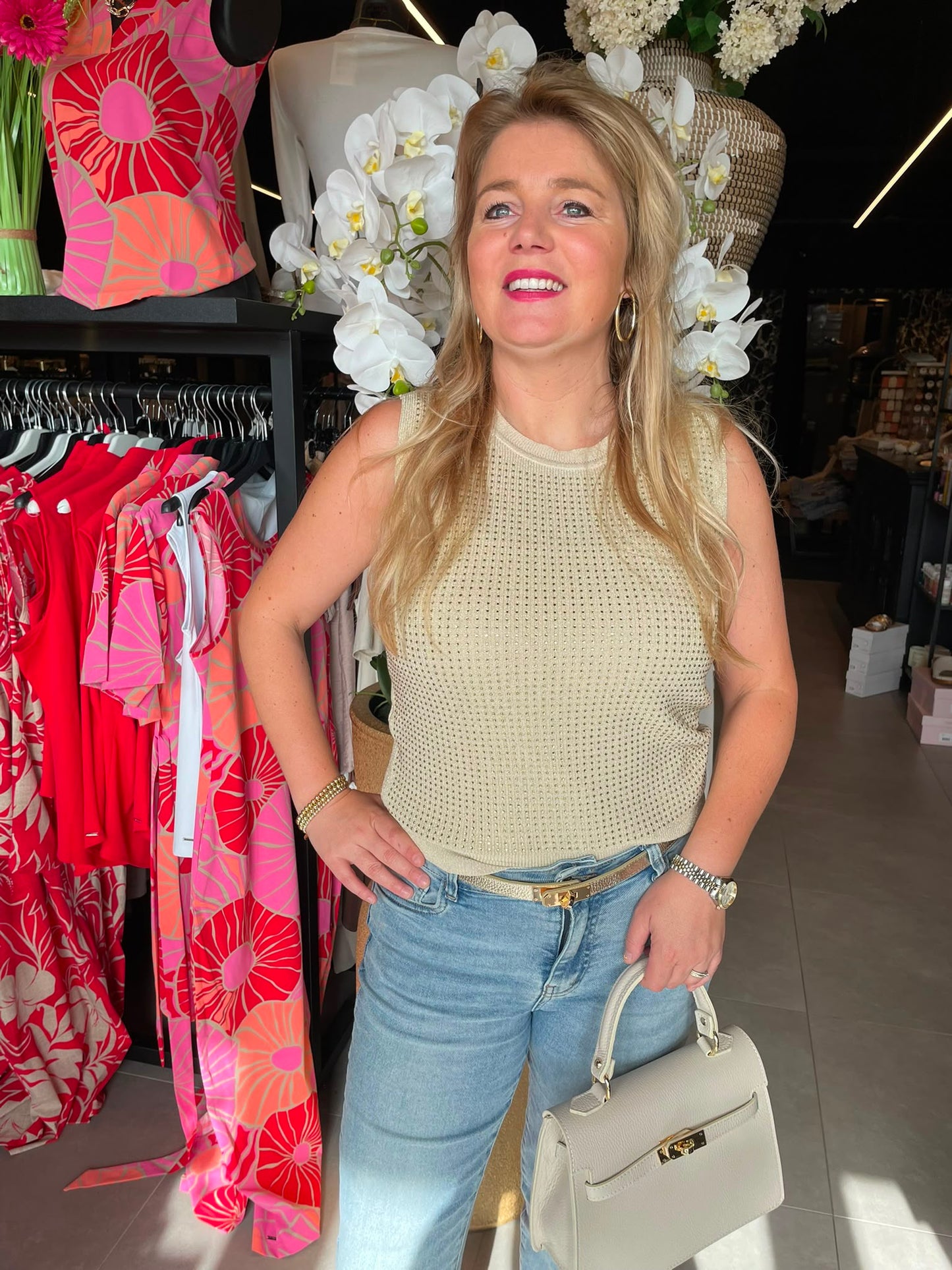Top evelien beige