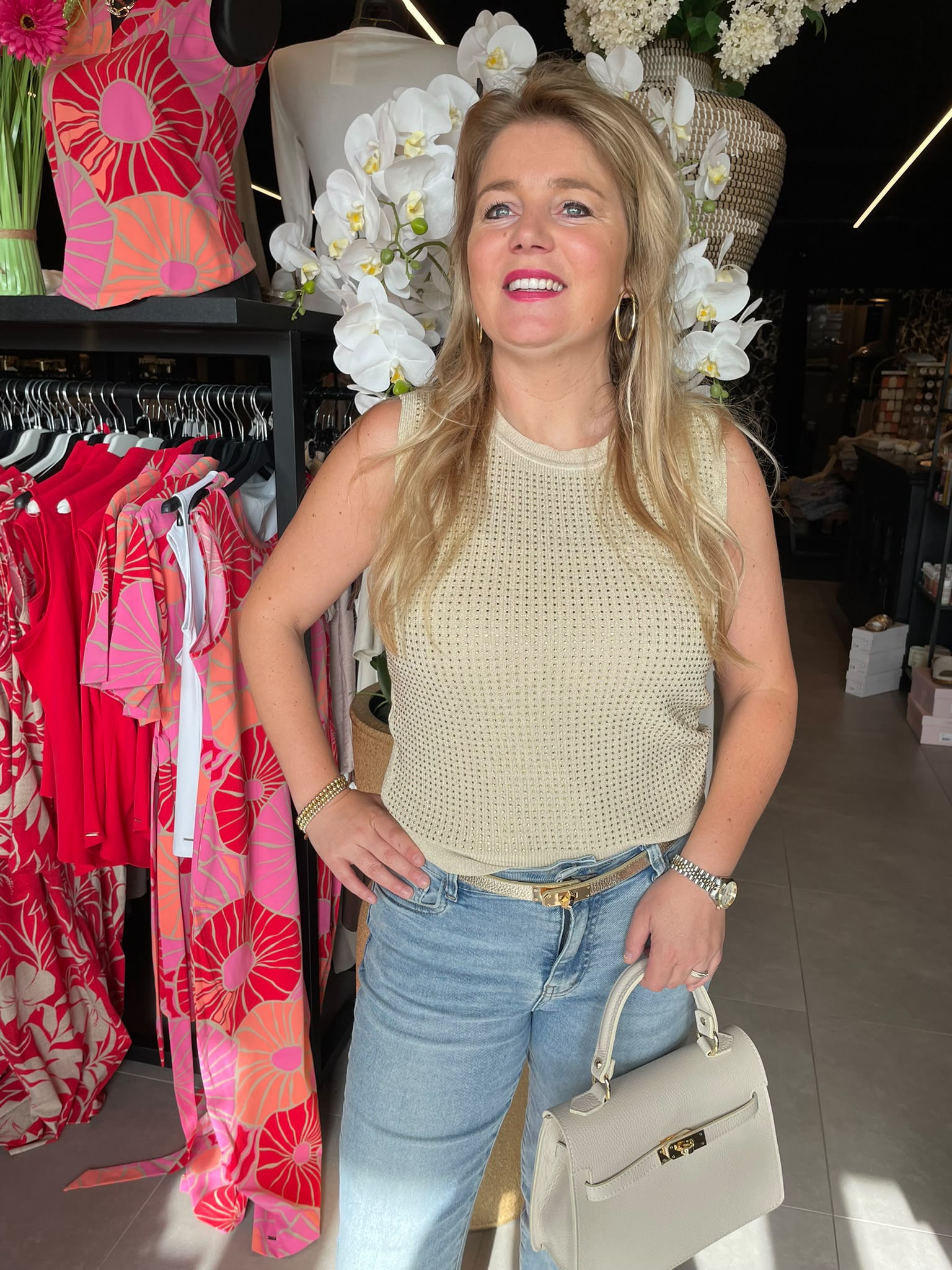 Top evelien beige