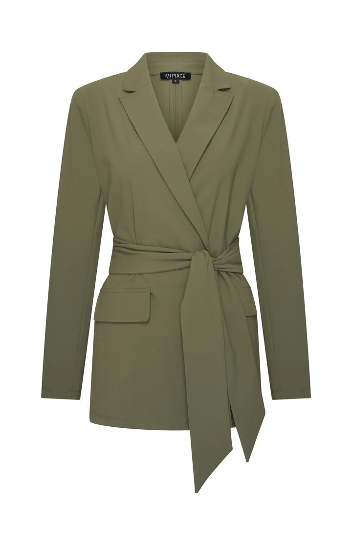 Mi Piace - travel blazer belted Olive MP202823