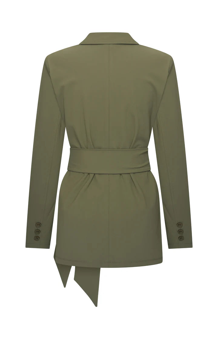 Mi Piace - travel blazer belted Olive MP202823