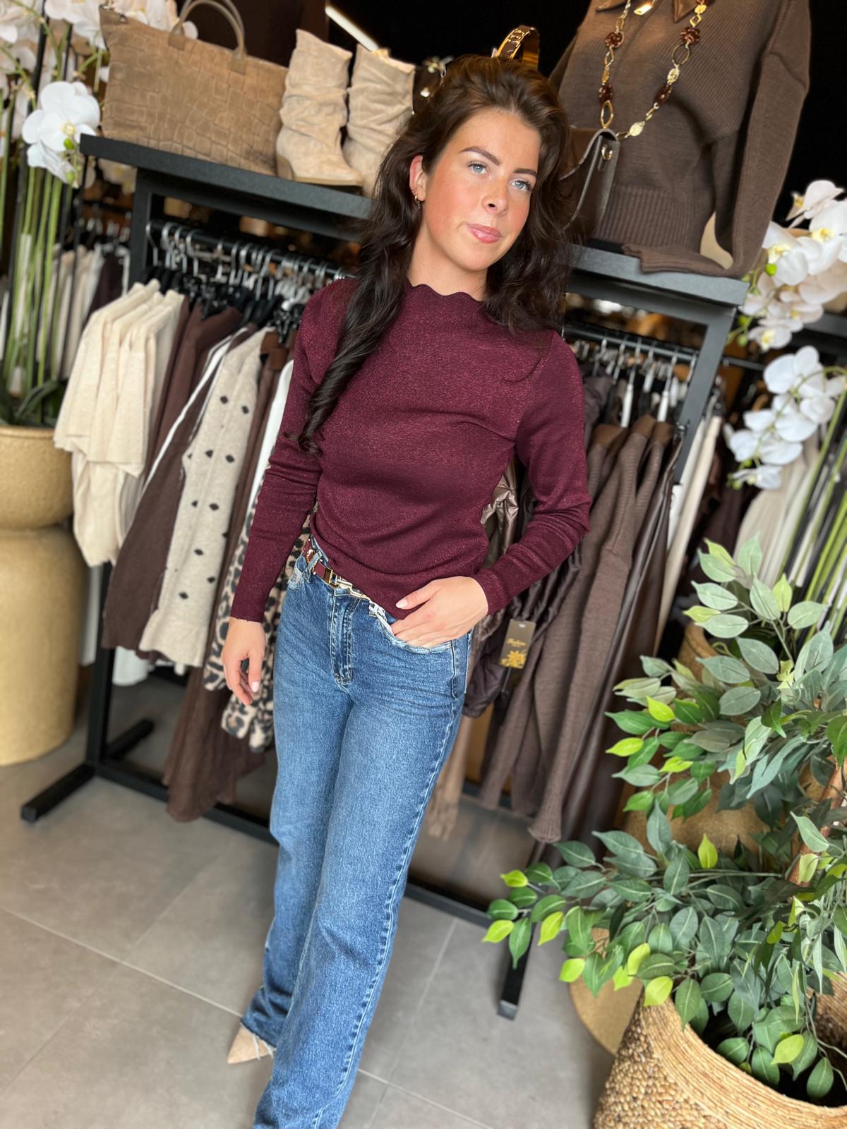 Top glitter bordeaux