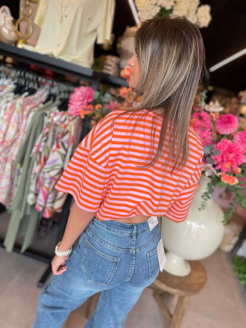 T-shirt Bisou Magique oranje/roze
