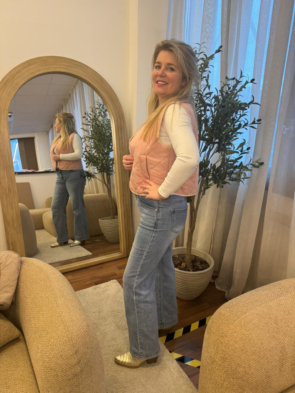 Bodywarmer/gilet Mia roze