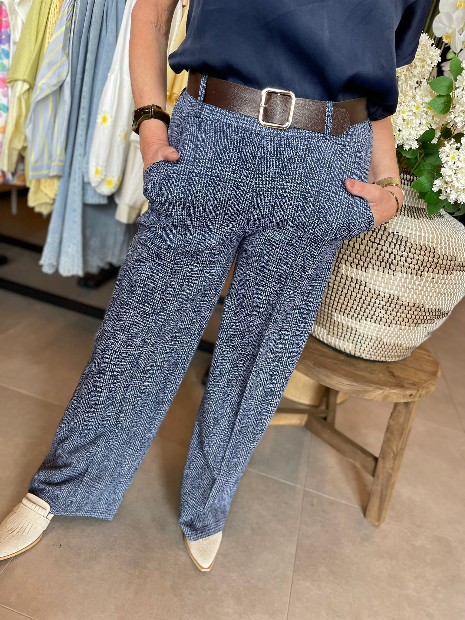 Pantalon Kathy blauw