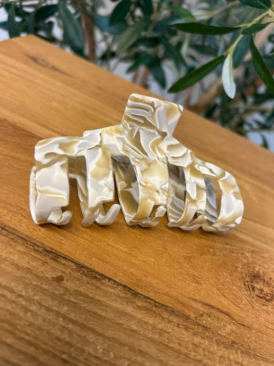 Haarklem beige goud