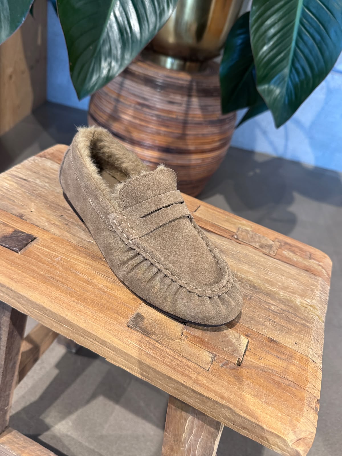 Loafer bont taupe