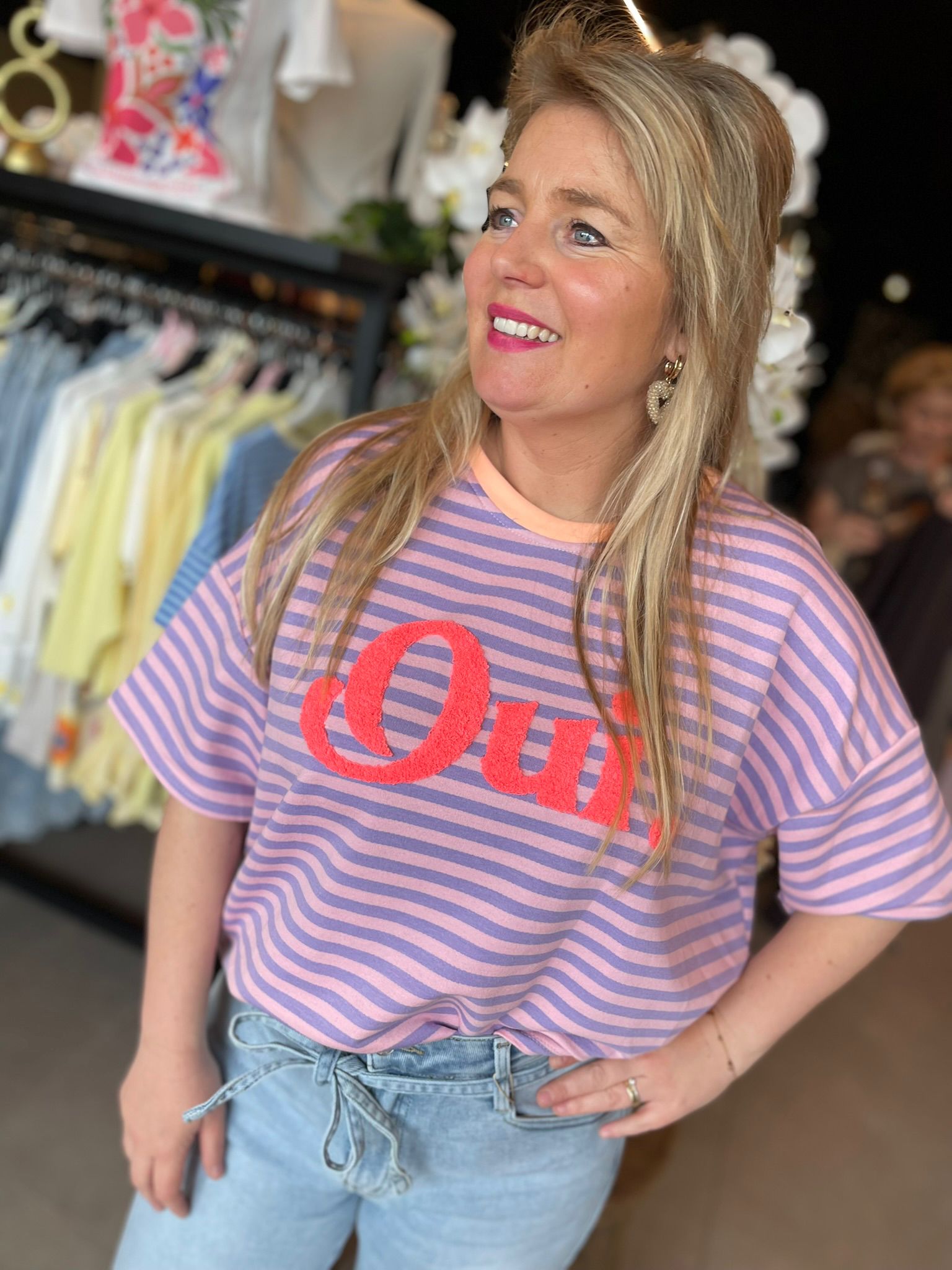 Shirt Oui Oui - lila, roze, blauw