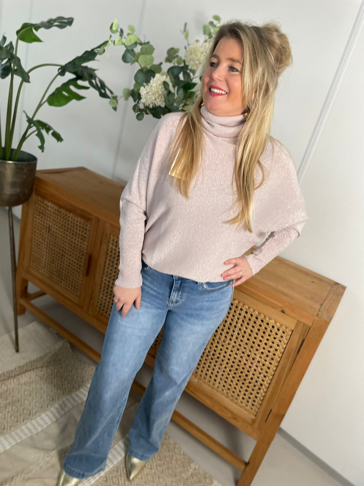 Lichtroze glitter kol