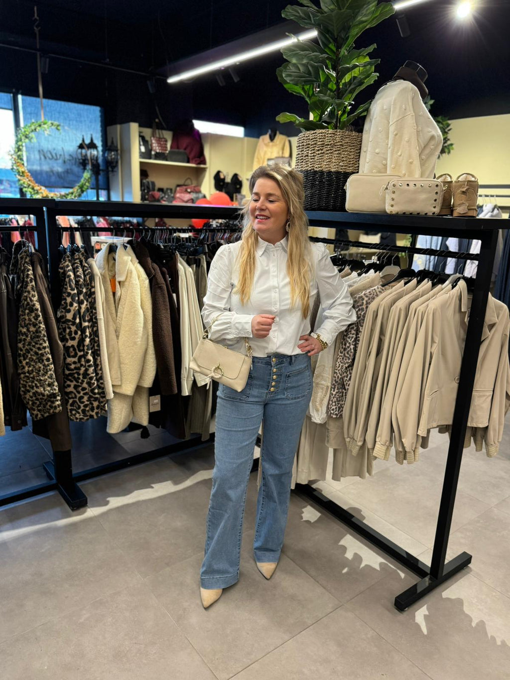 Mi Piace witte basis blouse - MP202037