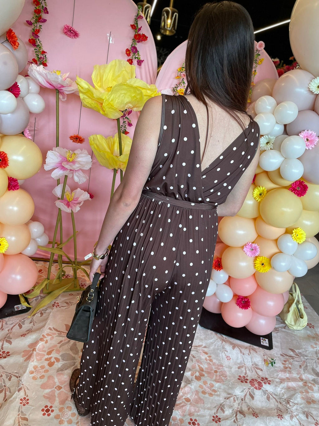 Jumpsuit dots bruin