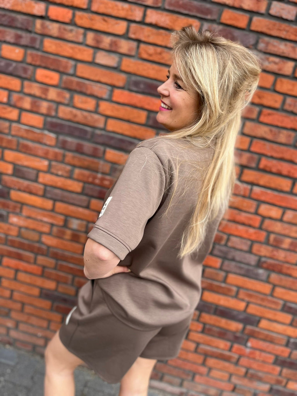 Huispak kort taupe