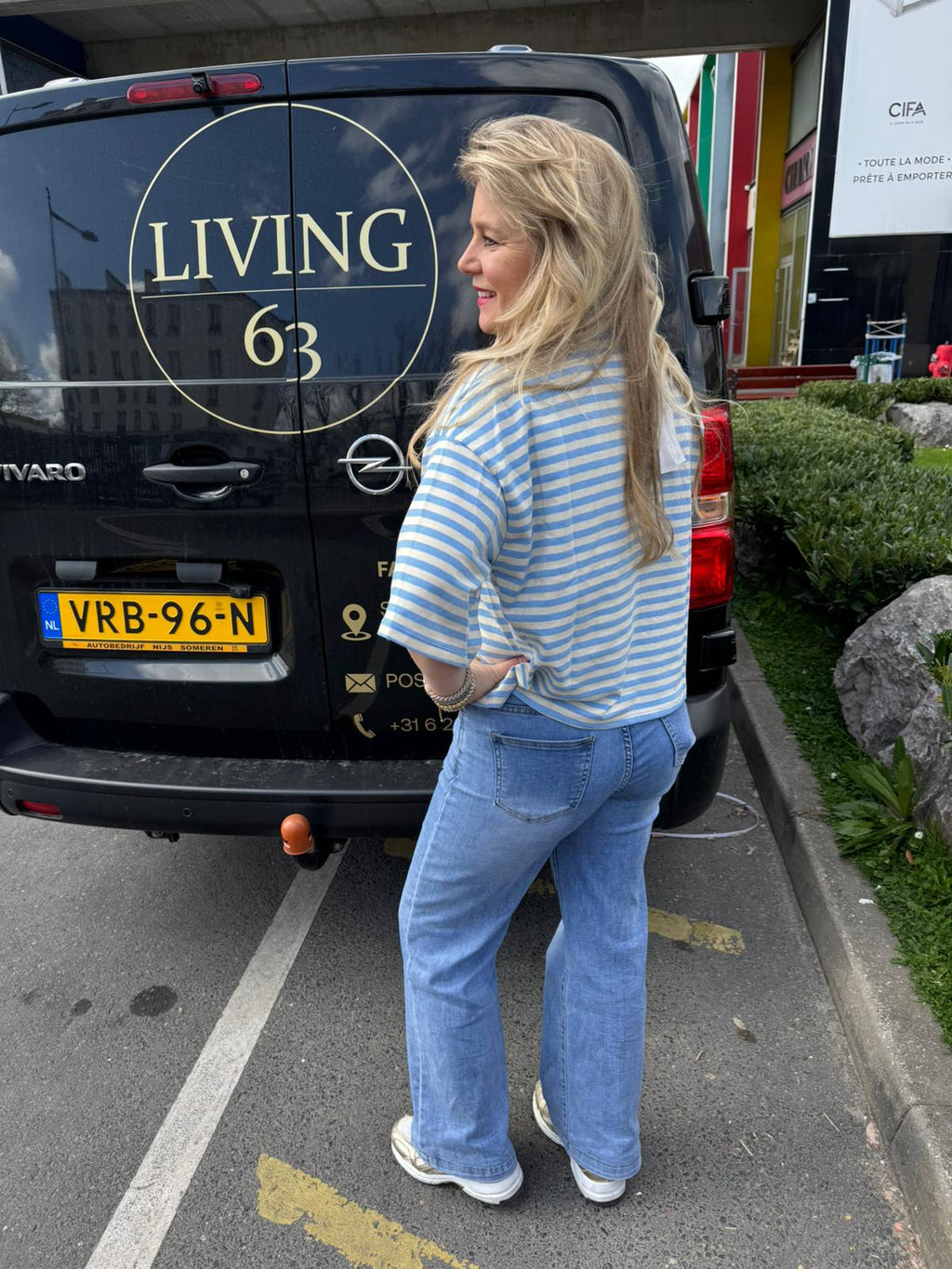 T-shirt gestreept Lara blauw