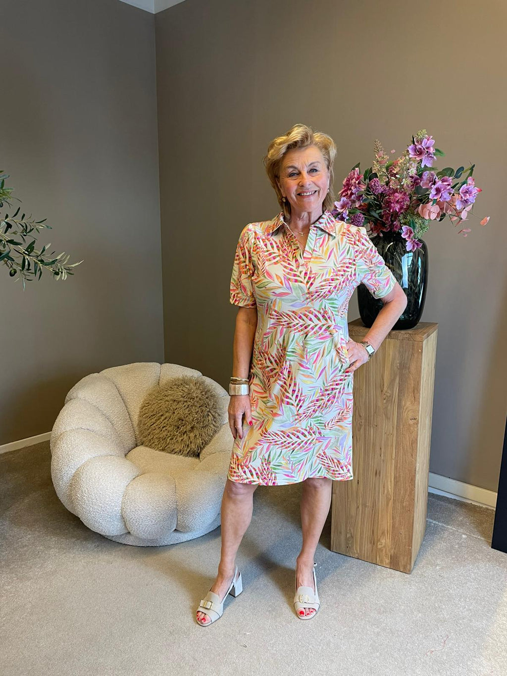 Mi Piace - polo dress Pencil Branches Print MP202605