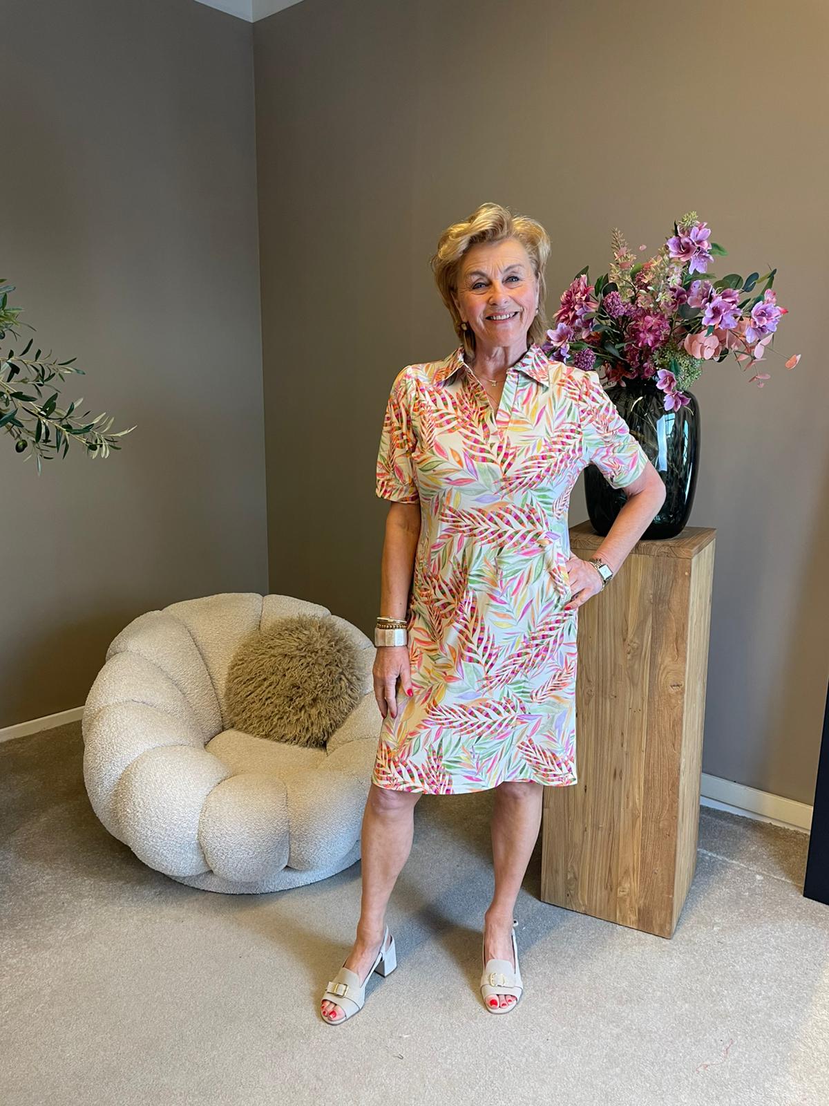 Mi Piace - polo dress Pencil Branches Print MP202605