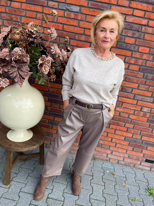 Trui Aukje diamantjes beige