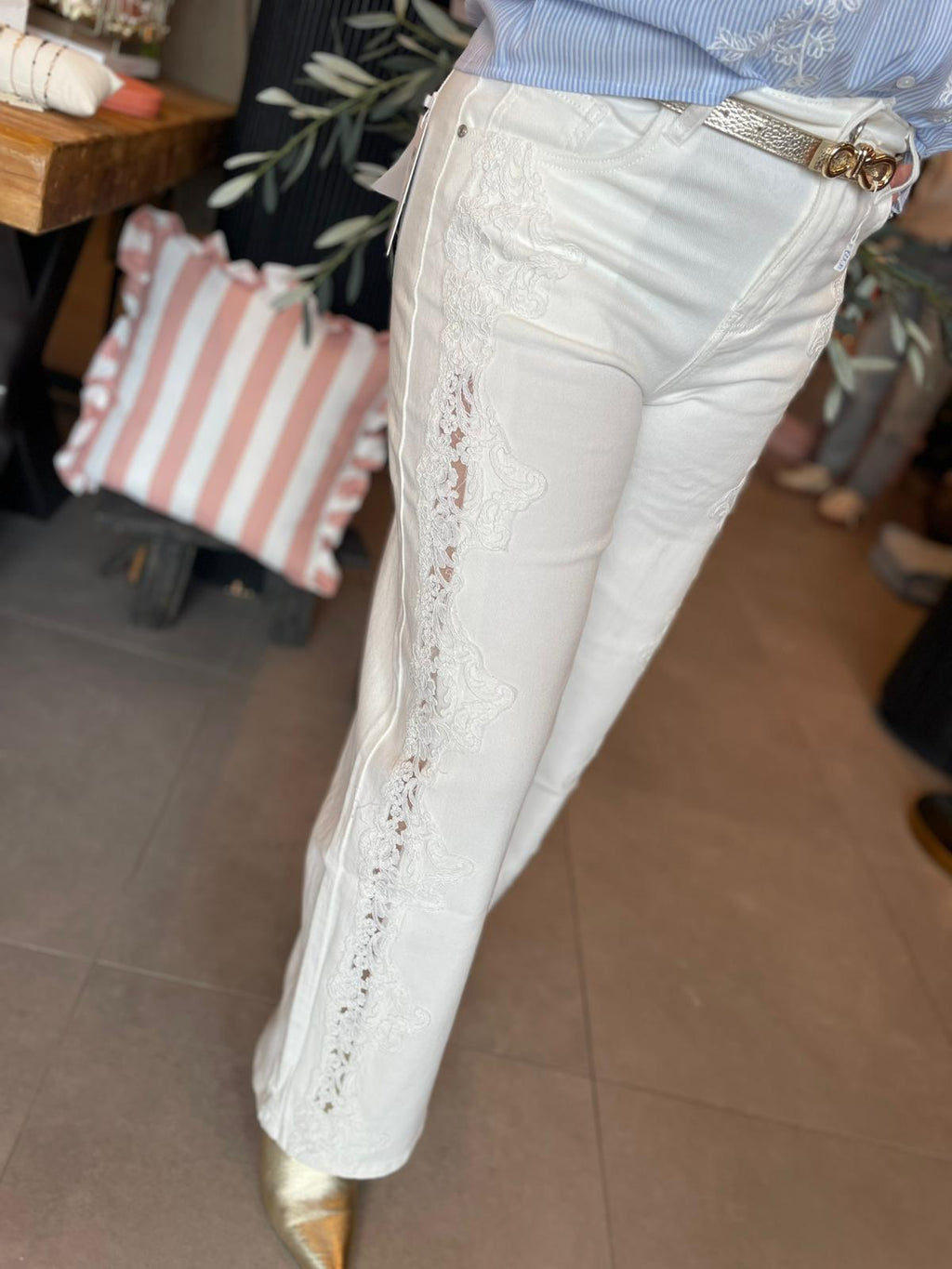 Jeans kant HU0010 gebroken wit