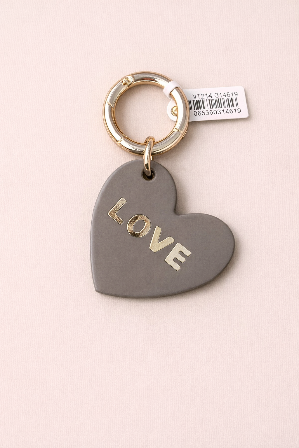 sleutelhanger hartje love — taupe