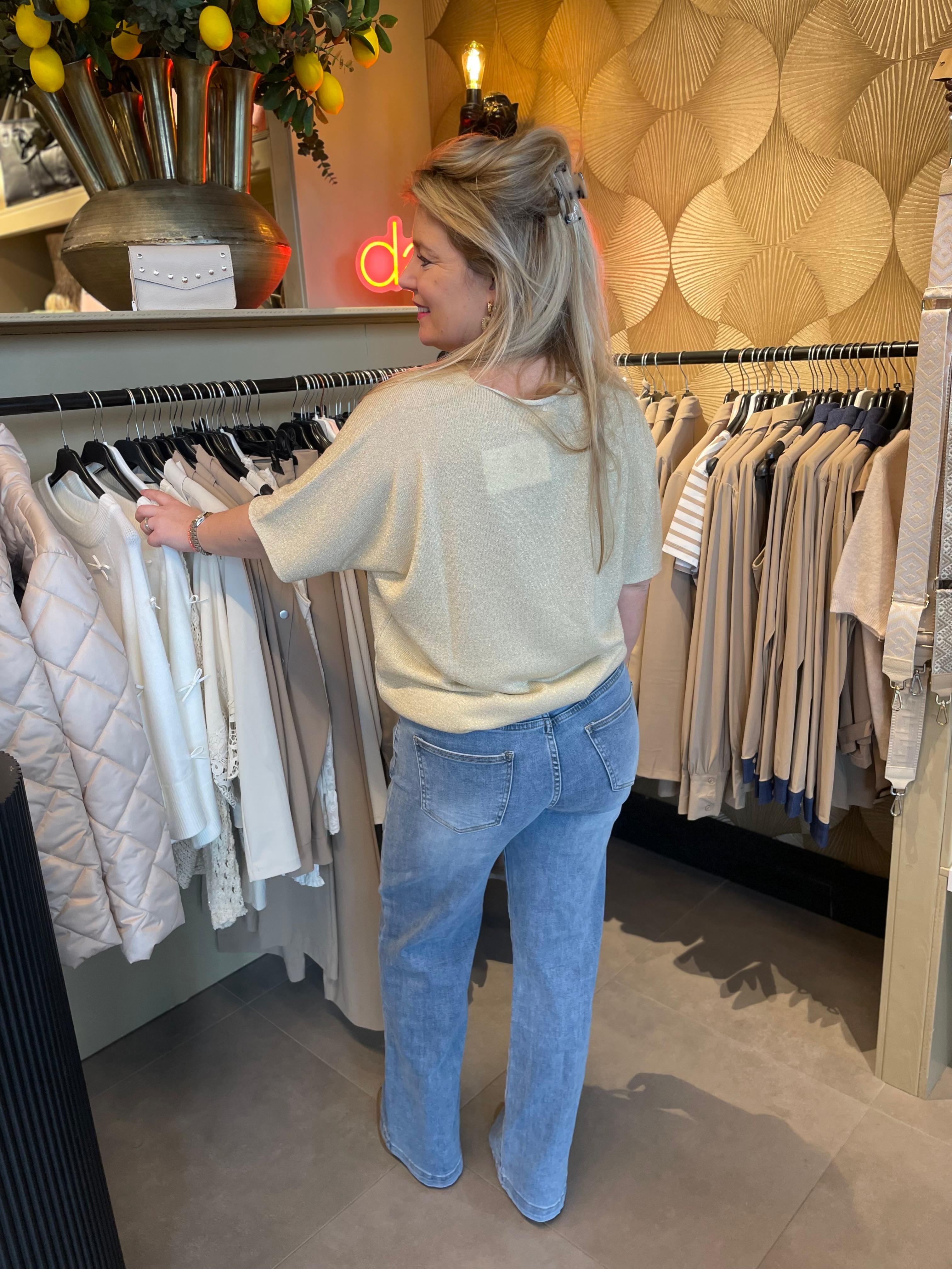 Triple Nine top Isa glitter beige